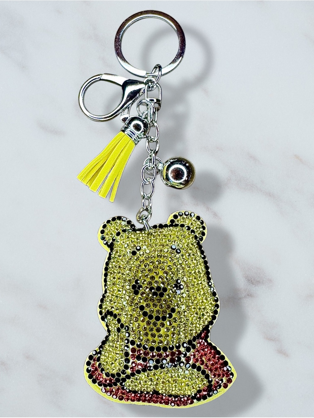 Winnie the Pooh Rhinestone Charm Keychain